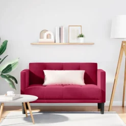 vidaXL Loveseat bank wijnrood 111 cm fluweel