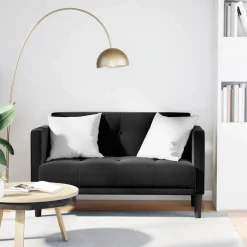 vidaXL Loveseat bank zwart 111 cm fluweel