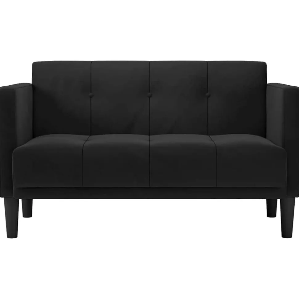 vidaXL Loveseat bank zwart 111 cm fluweel