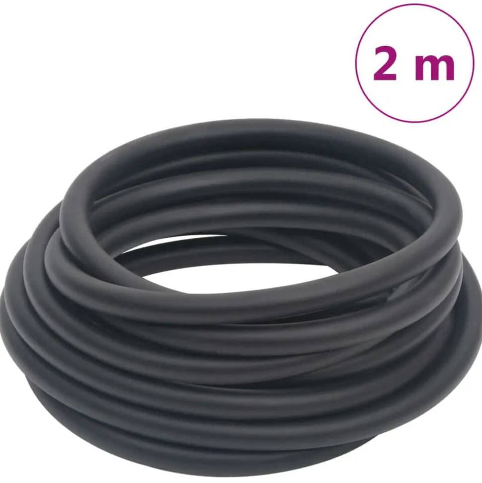 vidaXL Luchtslang hybride 0,6'' 2 m rubber en pvc zwart