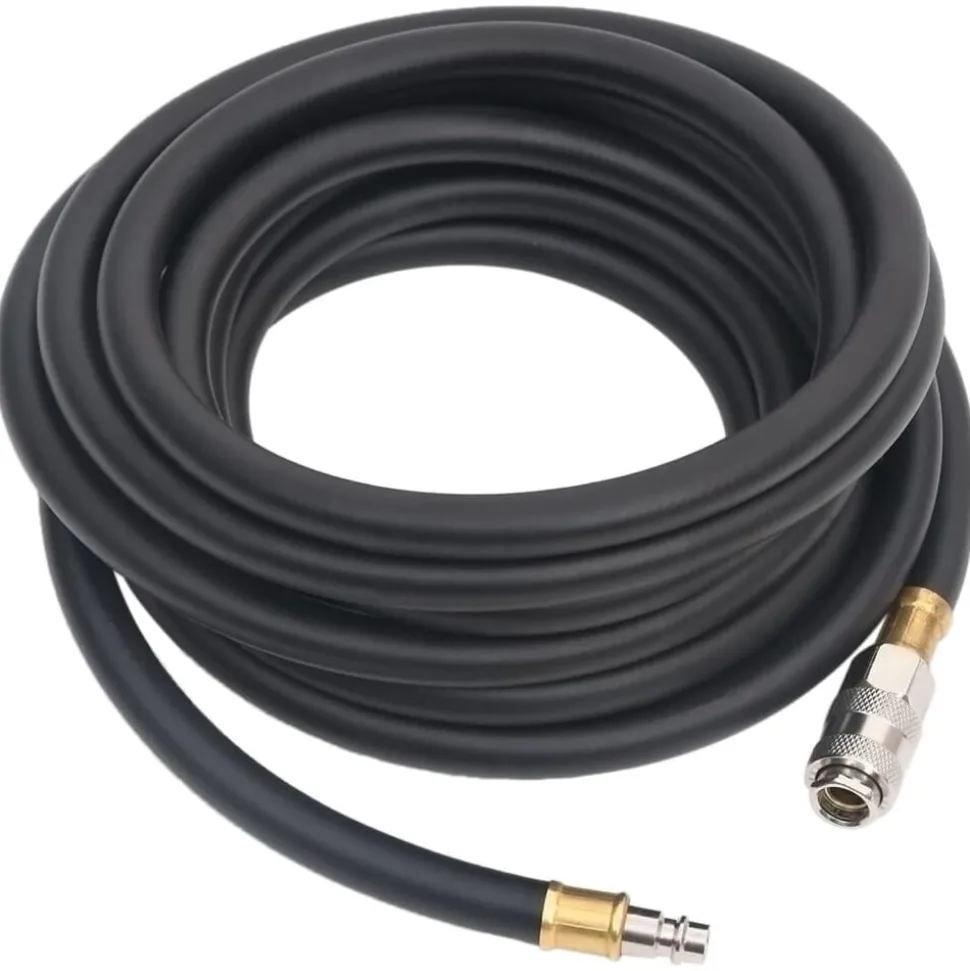 vidaXL Luchtslang hybride 0,6'' 2 m rubber en pvc zwart