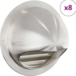 vidaXL Luchtventilatie roosters 8 pcs Zilver 150 mm Roestvrij staal