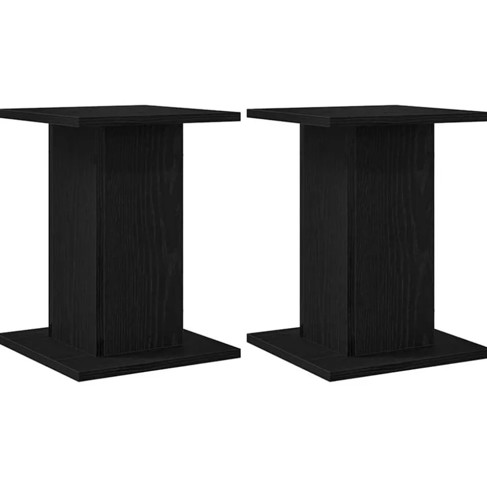 vidaXL Luidspreker standaards 2 pcs Zwart Eiken 30 x 30 x 40 cm