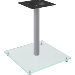 vidaXL Luidsprekerstandaards 2 st 1 pijler gehard glas zilverkleurig