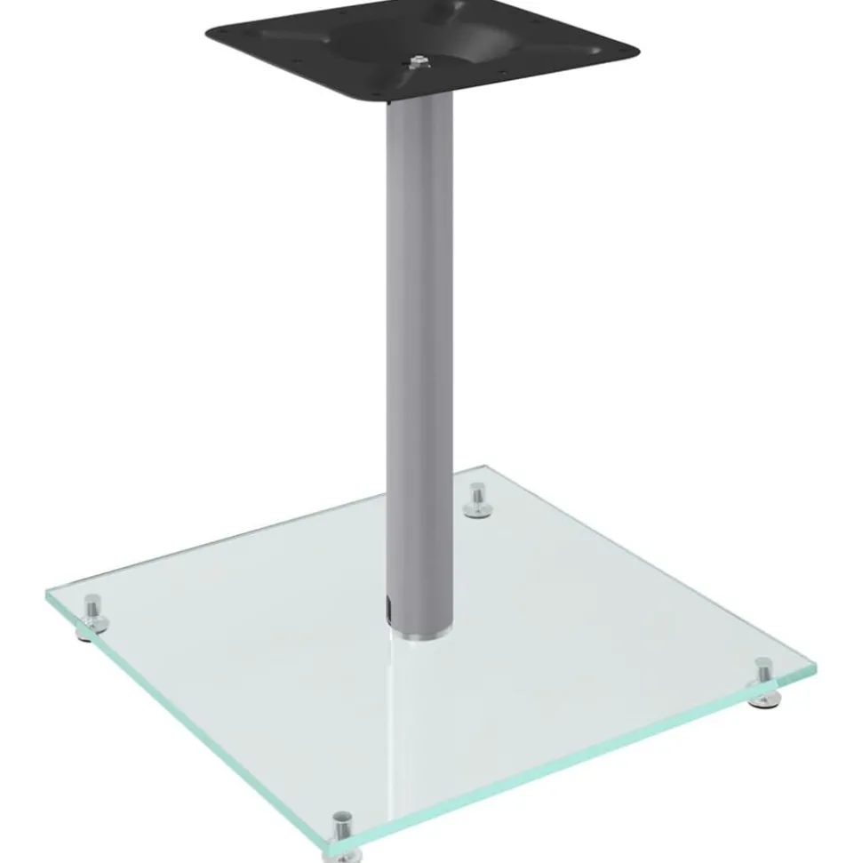 vidaXL Luidsprekerstandaards 2 st 1 pijler gehard glas zilverkleurig