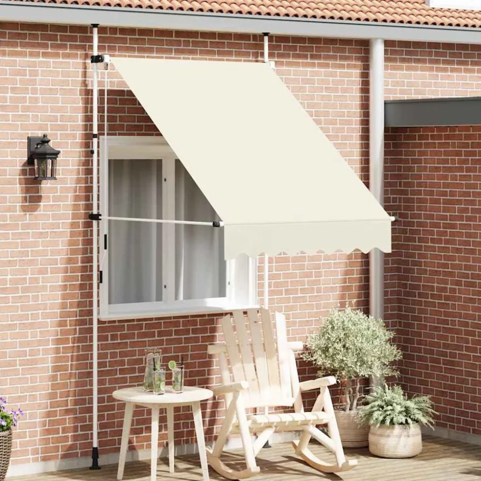 vidaXL Luifel handmatig uittrekbaar 150 cm crème