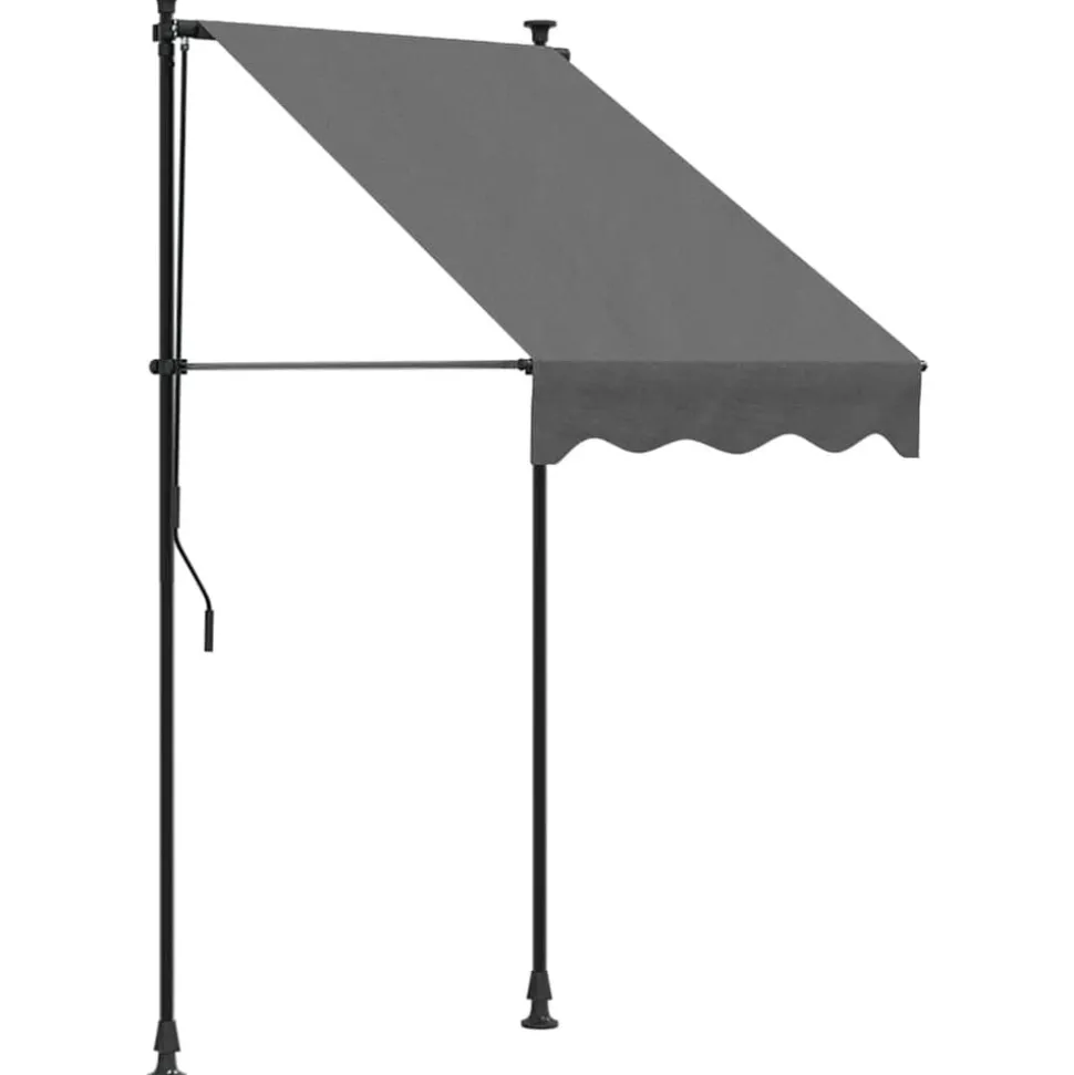 vidaXL Luifel uittrekbaar 100x150 cm stof en staal antracietkleurig