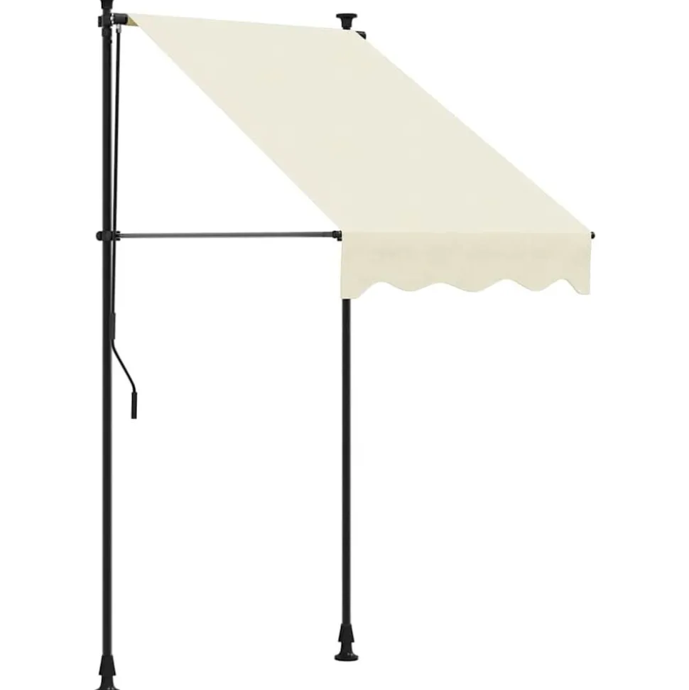 vidaXL Luifel uittrekbaar 100x150 cm stof en staal crèmekleurig