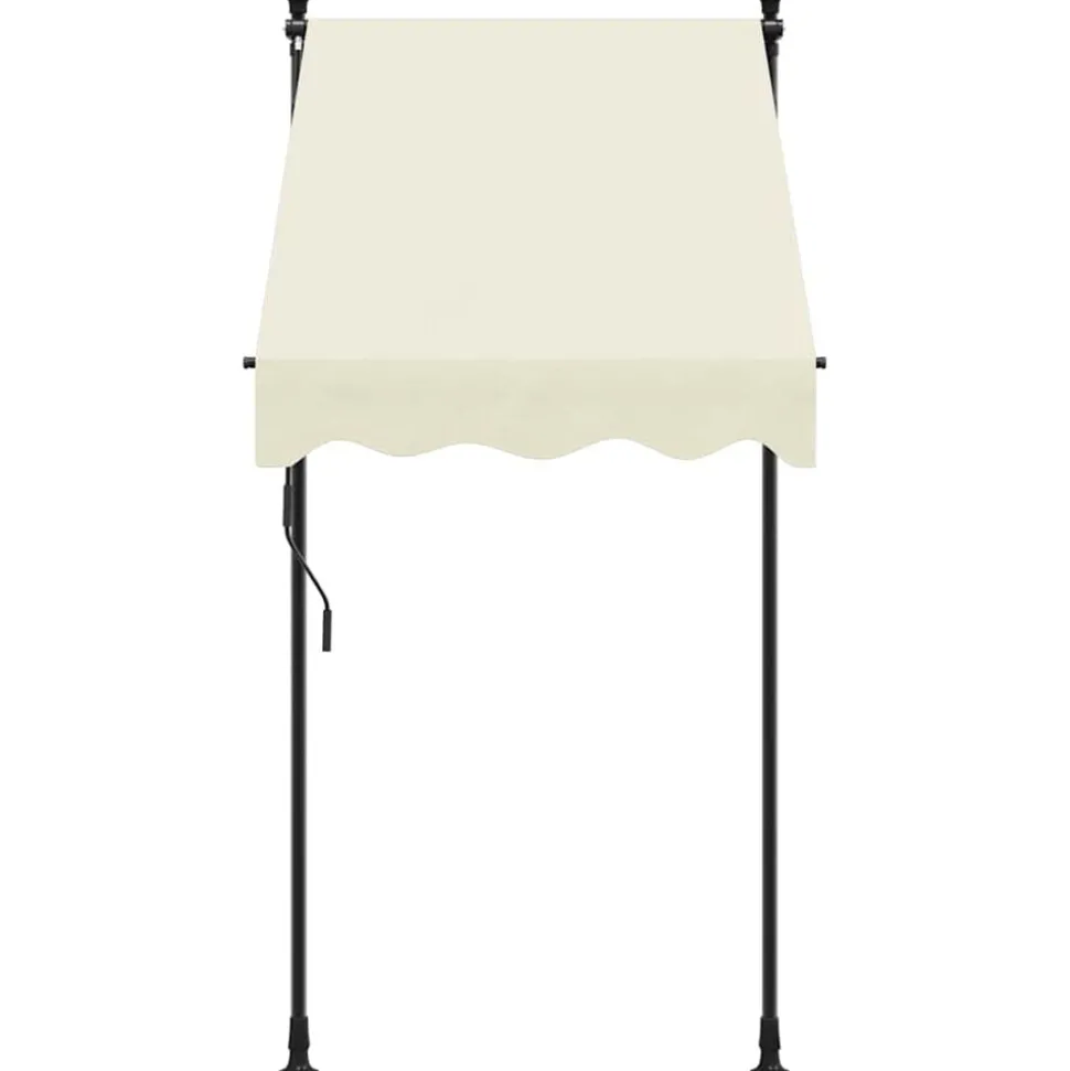 vidaXL Luifel uittrekbaar 100x150 cm stof en staal crèmekleurig