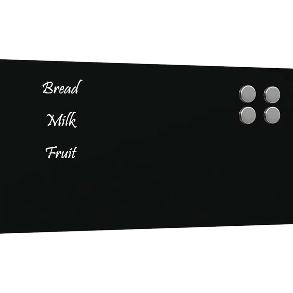 vidaXL Magneetbord voor aan de wand 40x20 cm gehard glas zwart