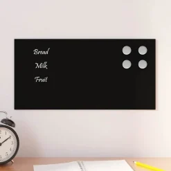 vidaXL Magneetbord voor aan de wand 40x20 cm gehard glas zwart