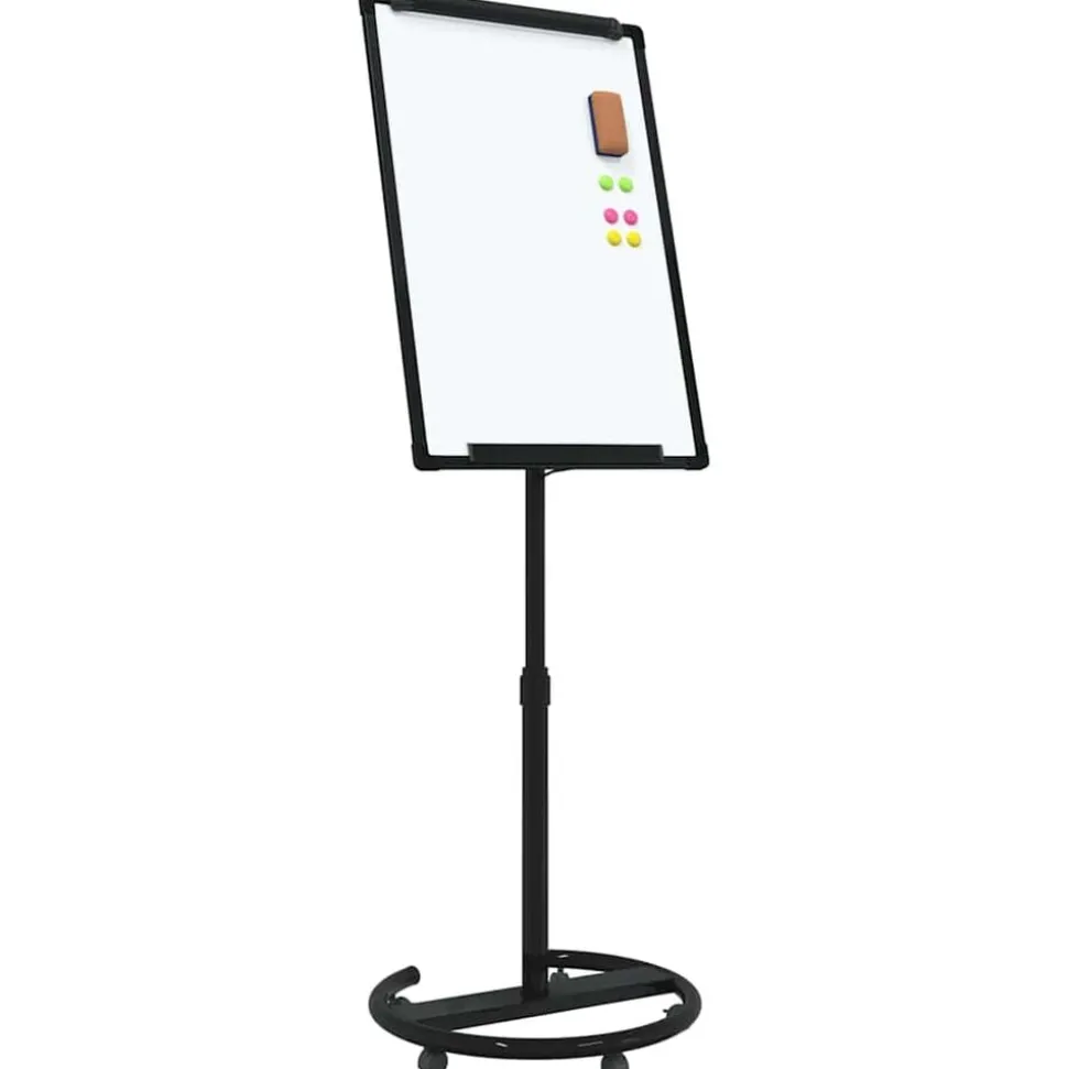 vidaXL Magnetisch whiteboard Zwart en Wit 62 x 62,5 x 197 cm EPS
