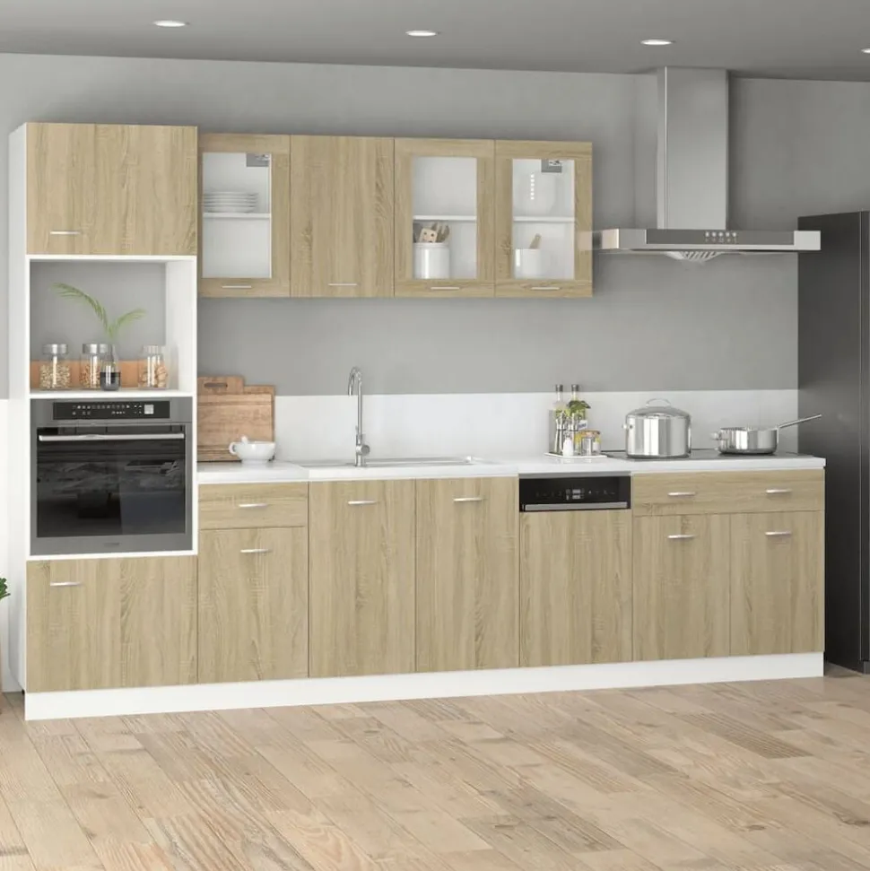 vidaXL Magnetronkast Lyon 60x57x207 cm bewerkt hout sonoma eikenkleurig