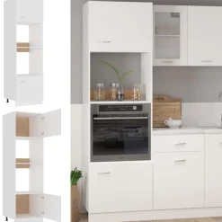 vidaXL Magnetronkast Lyon 60x57x207 cm bewerkt hout wit