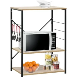 vidaXL Magnetronkast 60x39,6x79,5 cm bewerkt hout zwart en eikenkleur