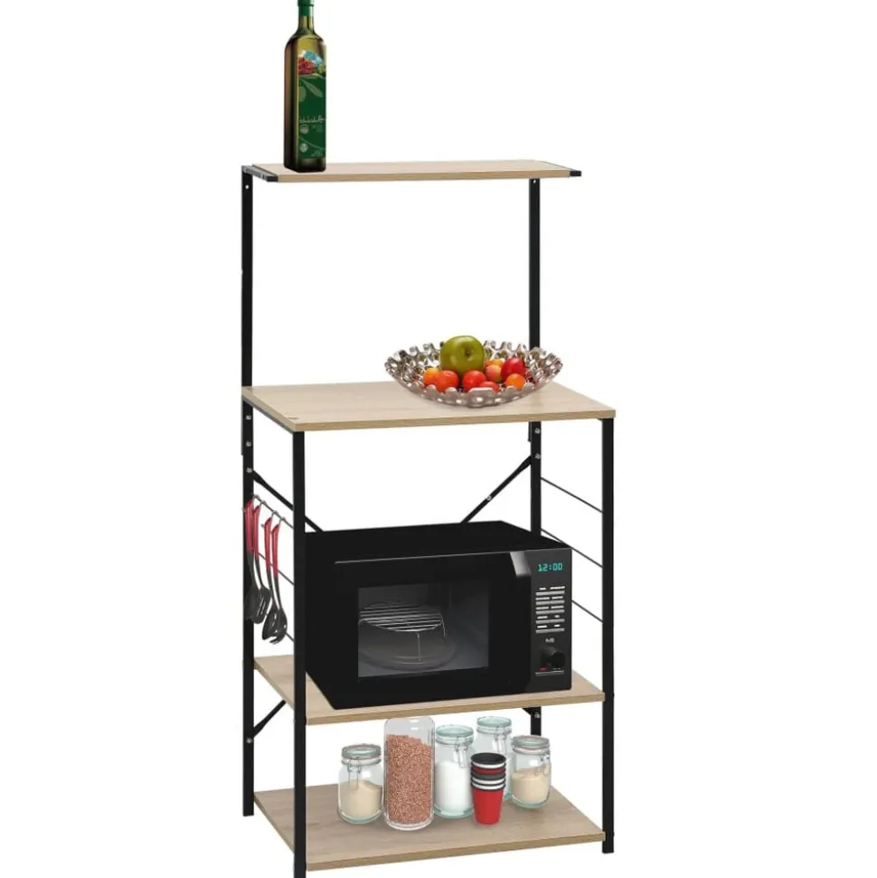 vidaXL Magnetronkast 60x39,6x123 cm bewerkt hout zwart en eikenkleurig