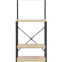 vidaXL Magnetronkast 60x39,6x123 cm bewerkt hout zwart en eikenkleurig