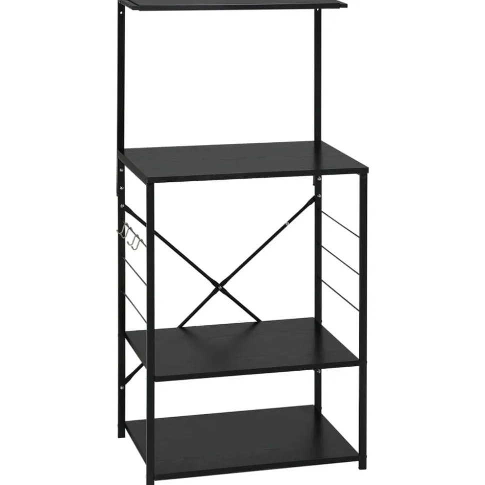 vidaXL Magnetronkast 60x39,6x123 cm bewerkt hout zwart