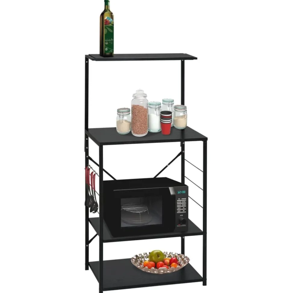 vidaXL Magnetronkast 60x39,6x123 cm bewerkt hout zwart