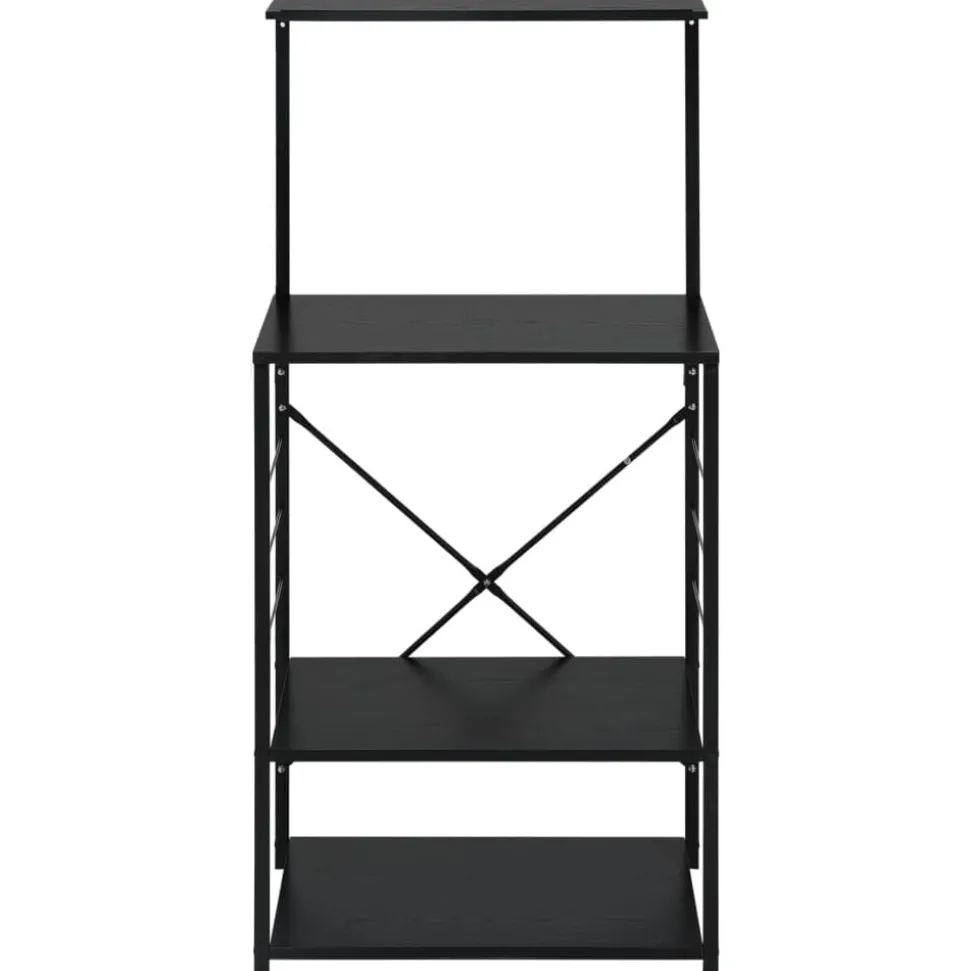vidaXL Magnetronkast 60x39,6x123 cm bewerkt hout zwart