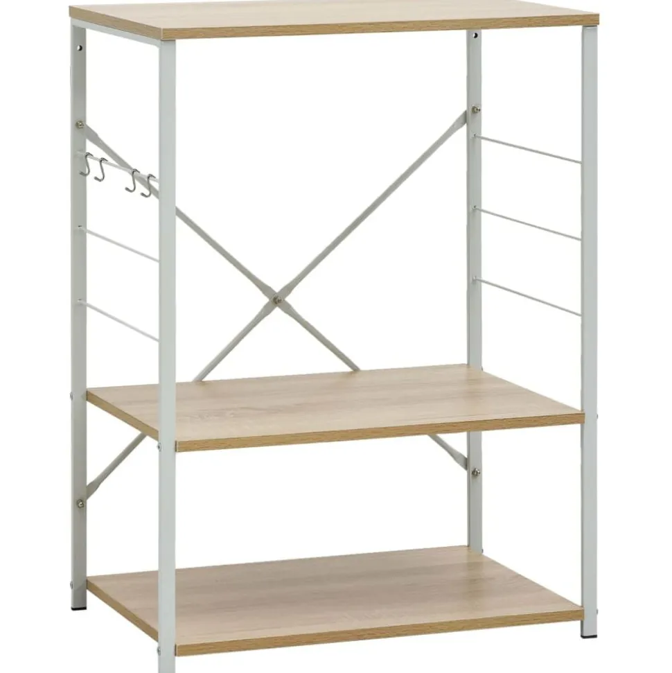 vidaXL Magnetronkast 60x39,6x79,5 cm bewerkt hout wit en eikenkleurig
