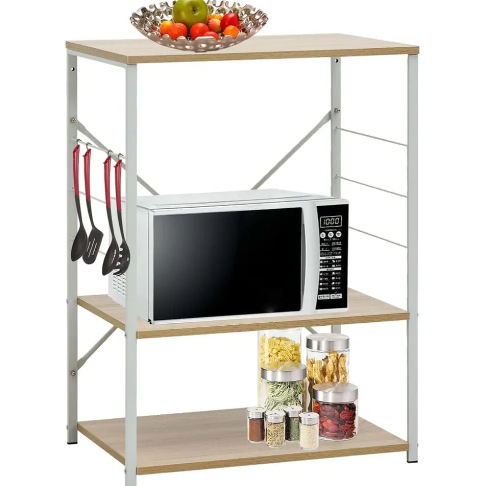 vidaXL Magnetronkast 60x39,6x79,5 cm bewerkt hout wit en eikenkleurig