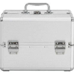 vidaXL Make-up koffer 22x30x21 cm aluminium zilverkleurig