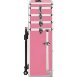 vidaXL Make-up trolley aluminium roze