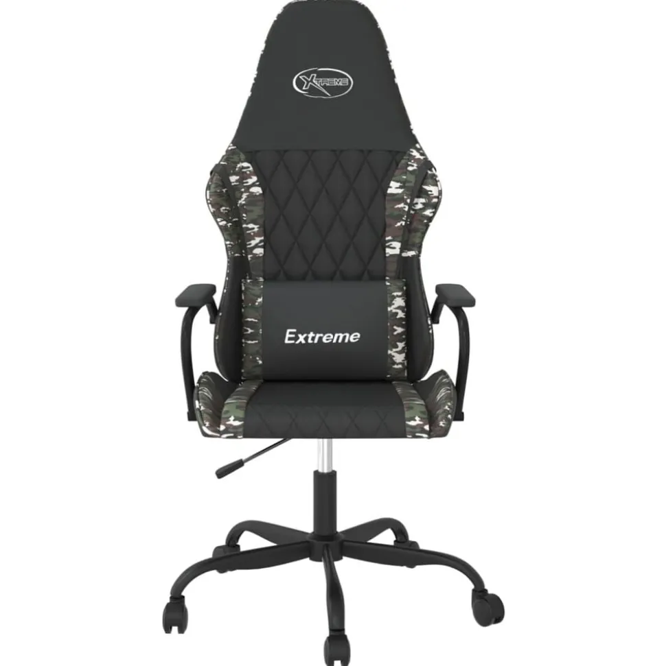 vidaXL Massage gamestoel kunstleer zwart en camouflage
