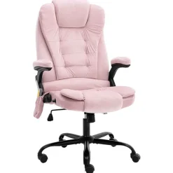 vidaXL Massagekantoorstoel fluweel roze