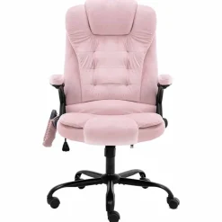 vidaXL Massagekantoorstoel fluweel roze