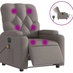 vidaXL Massagestoel elektrisch verstelbaar stof taupe