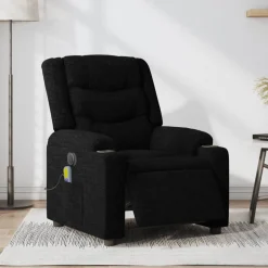 vidaXL Massagestoel elektrisch verstelbaar stof zwart