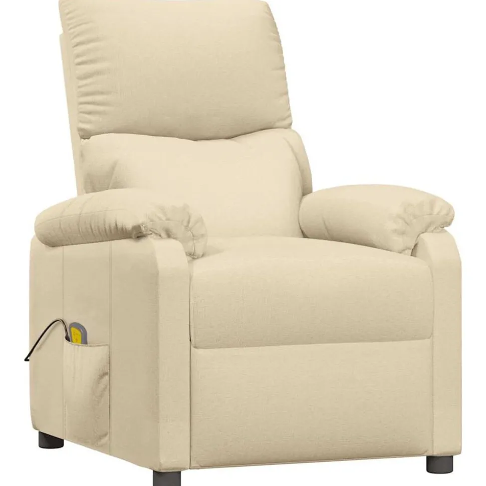 vidaXL Massagestoel stof crèmekleurig