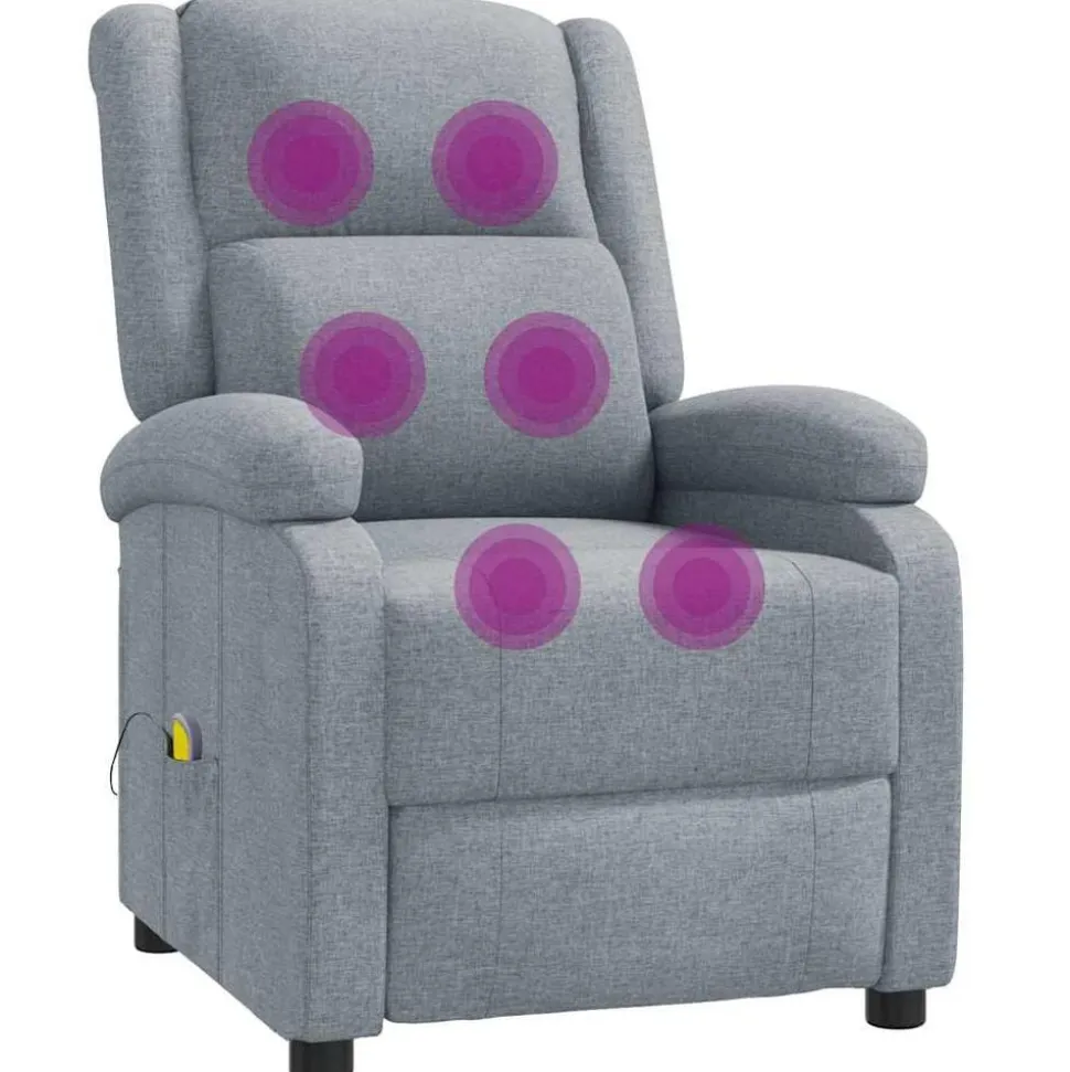 vidaXL Massagestoel stof lichtgrijs