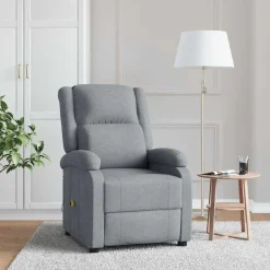 vidaXL Massagestoel stof lichtgrijs
