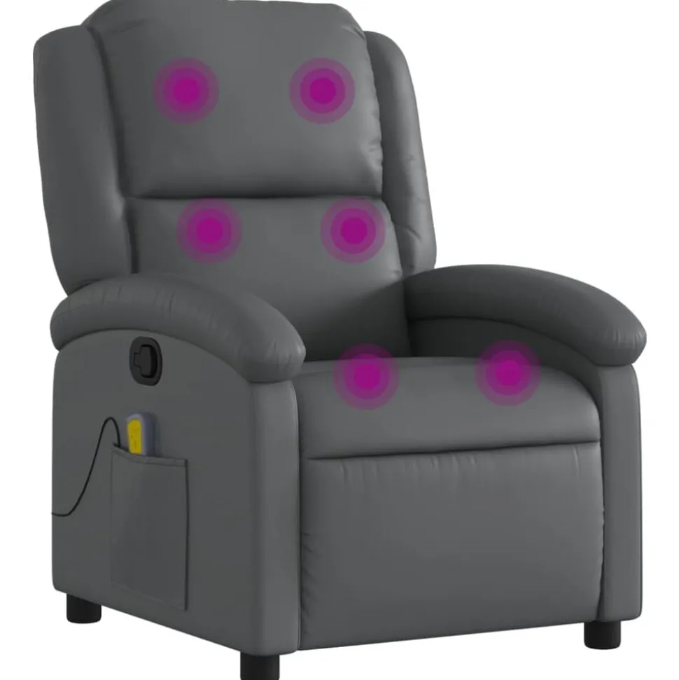 vidaXL Massagestoel van grijs kunstleer
