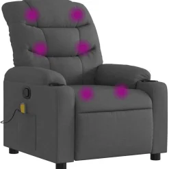 vidaXL Massagestoel verstelbaar stof donkergrijs