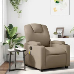 vidaXL Massagestoel verstelbaar kunstleer cappuccinokleurig