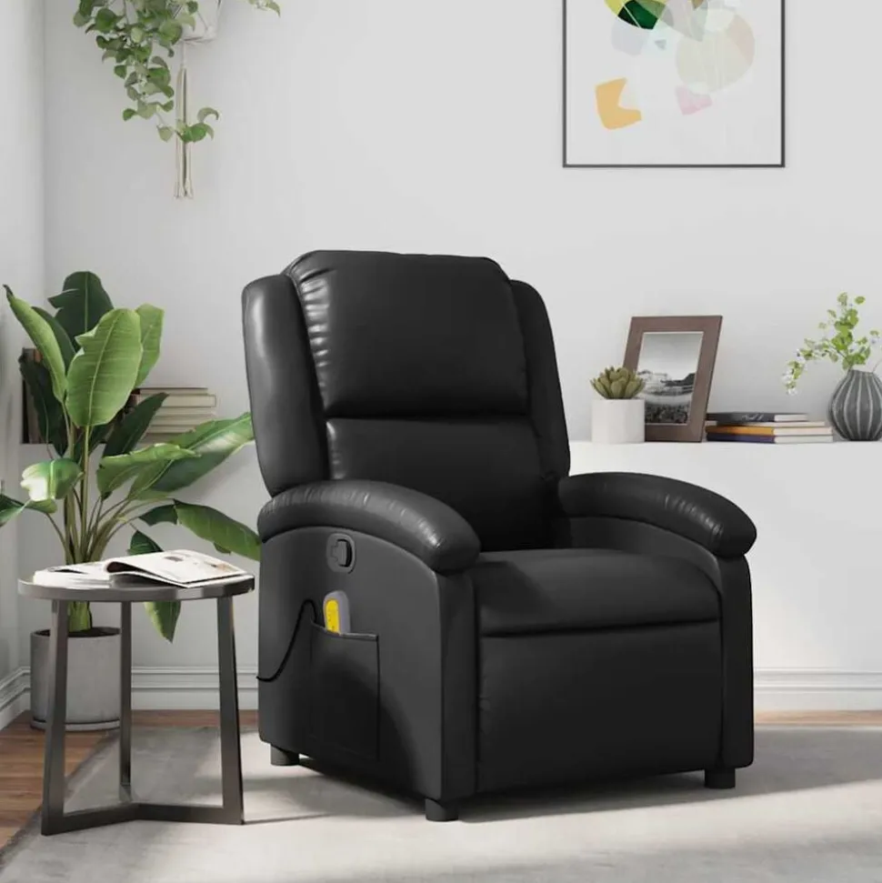 vidaXL Massagestoel verstelbaar kunstleer zwart
