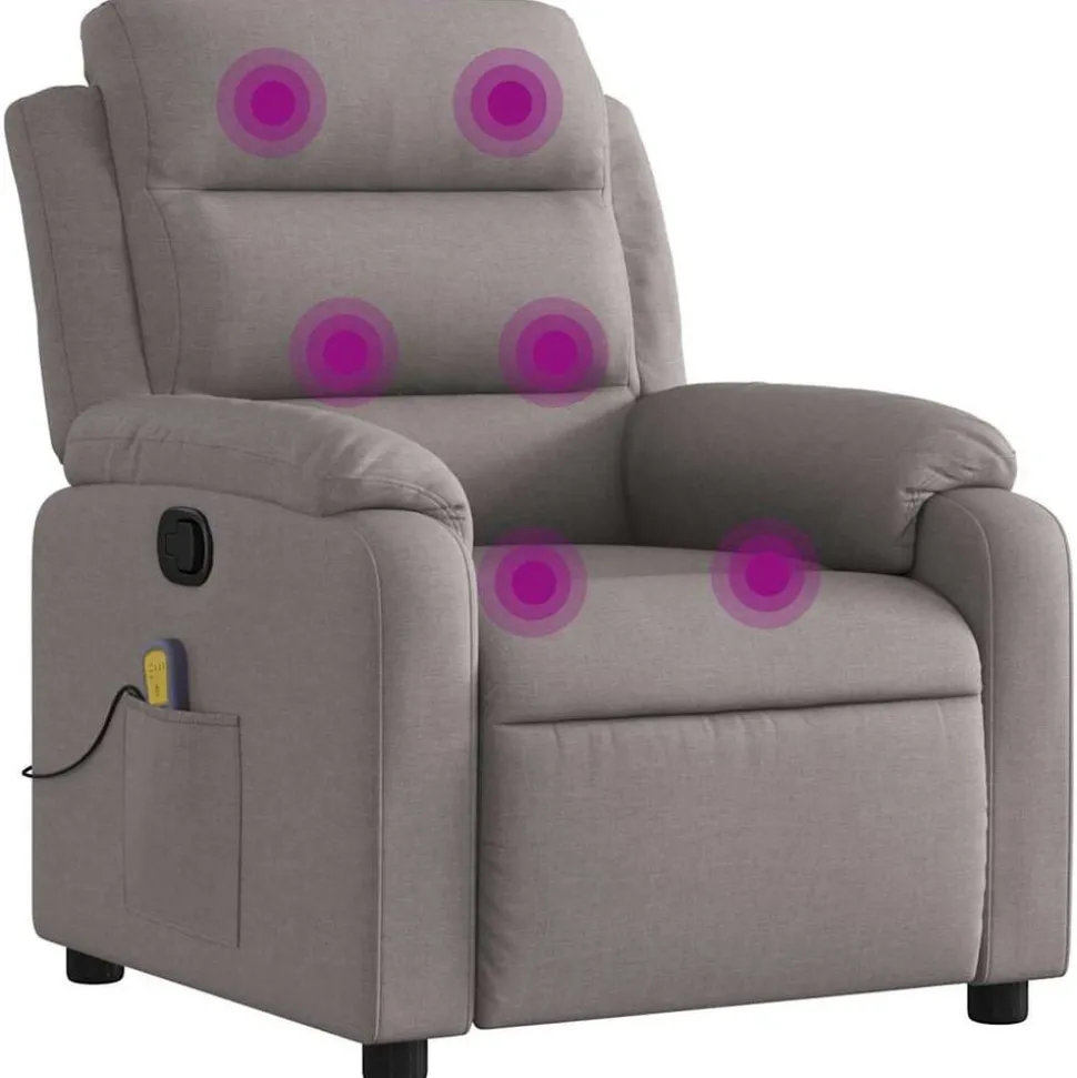 vidaXL Massagestoel verstelbaar stof taupe