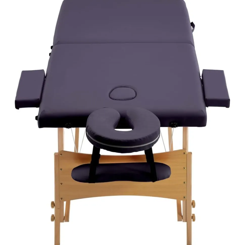 vidaXL Massagetafel inklapbaar 2 zones hout paars