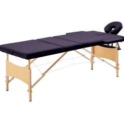 vidaXL Massagetafel inklapbaar 3 zones hout paars