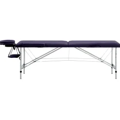 vidaXL Massagetafel inklapbaar 2 zones aluminum paars