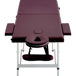 vidaXL Massagetafel inklapbaar 2 zones aluminum wijnpaars