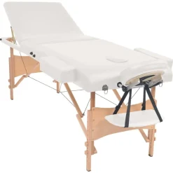 vidaXL Massagetafel inklapbaar 3 zones 10 cm dik wit