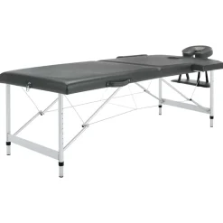 vidaXL Massagetafel met 2 zones 186x68 cm aluminium frame antraciet