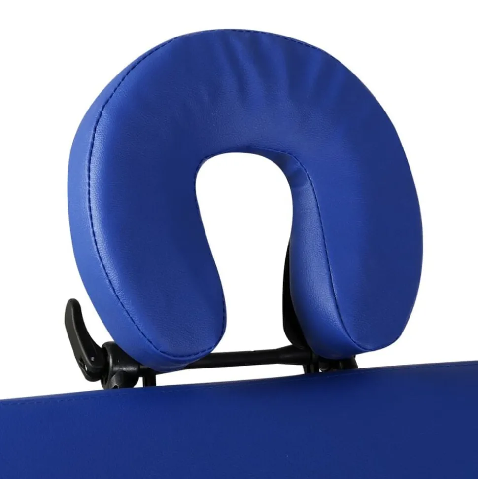 vidaXL Massagetafel met 2 zones inklapbaar aluminum frame blauw