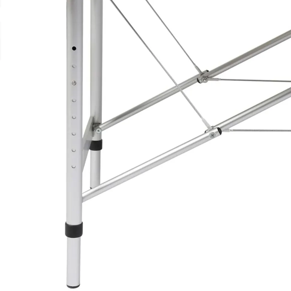 vidaXL Massagetafel met 2 zones inklapbaar aluminum frame zwart