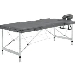 vidaXL Massagetafel met 3 zones 186x68 cm aluminium frame antraciet